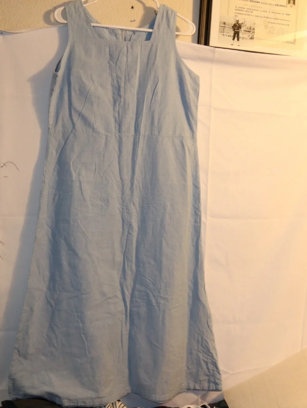 Compliments Light Blue Cotton Midi Dress Sleeveless Size Meduim - Picture 4 of 9